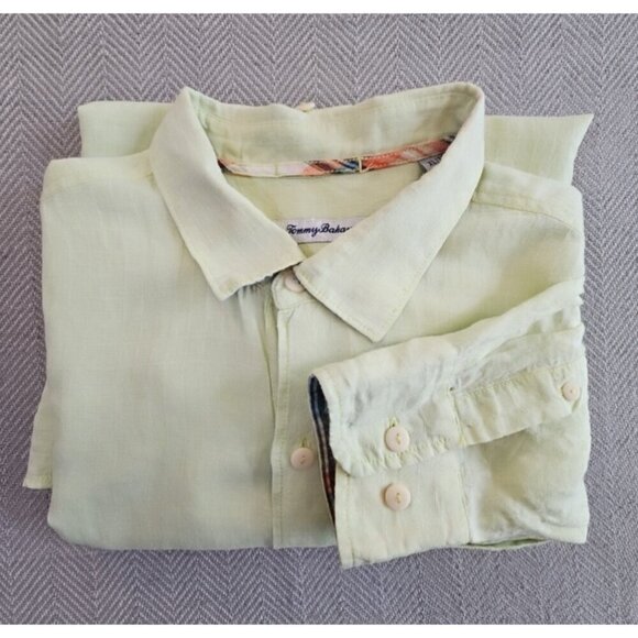 Tommy Bahama Men’s Size XL Linen Tencel Pistachio Green Long Sleeve Button Up - Picture 15 of 15